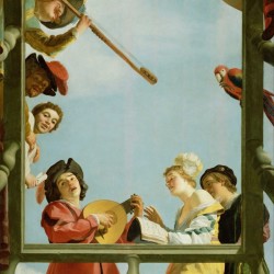 Musical group on a balcony